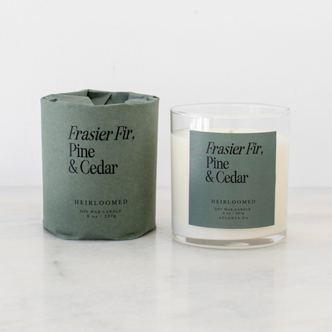 Heirloomed Candle Frasier Fir, Pine & Cedar