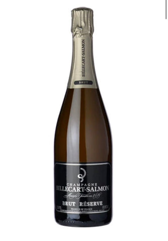 A bottle of Hillecart-Salmon Brut Réserve champagne with a dark label and gold foil neck wrap, shown against a plain white background.