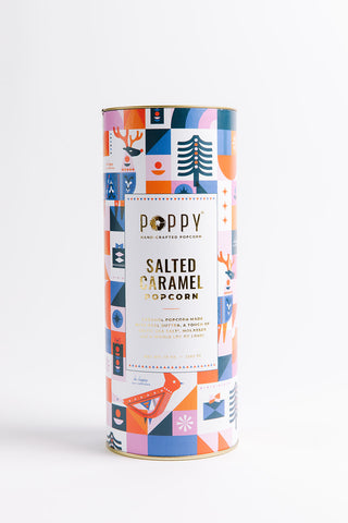 Poppy Handcrafted Salted Caramel Popcorn Holiday Cylinder