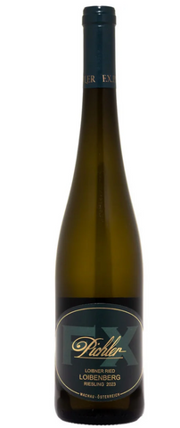 Wine bottle with a visible label on a white background