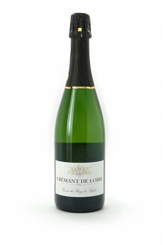 A bottle of Crémant de Loire Créme de Bourgogne Non Alcoolique sparkling wine by Baron Philippe, featuring a dark green glass bottle, black foil, and a white label, set against a plain white background.