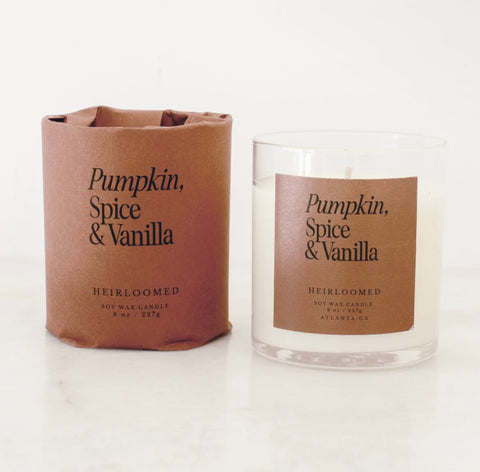 Heirloomed Candle - Pumpkin, Spice & Vanilla
