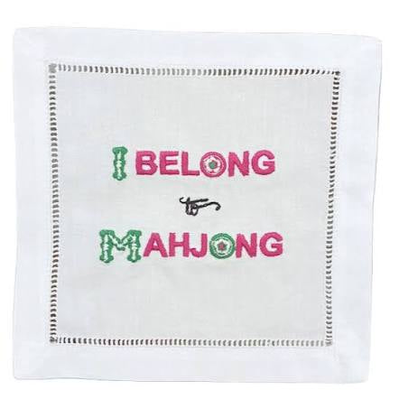 I Belong to Mahjong Cocktail Napkin, Set of 4