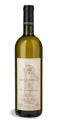 Montenidoli wine bottle on a white background