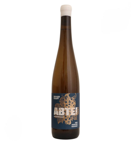 A bottle of KRÜGER-RUMPF ABTEI 1937 RIESLING ERSTES GEWÄCHS TROCKEN