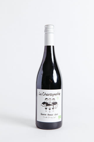A bottle of Mas de Boislauzon La Chaussynette Rouge VDF wine with a white label featuring the product name and the brand logo.