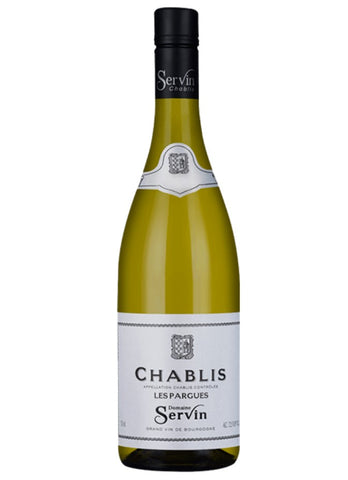 A bottle of Servin Les Pargues Chablis