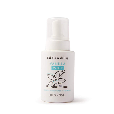 Bottle of dabble & dollop Vanilla Whip product on a white backgroundi