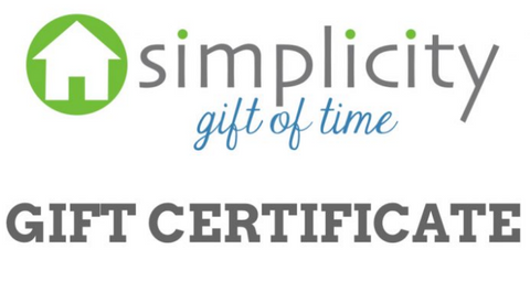 Simplicity Organizers Gift Certificate